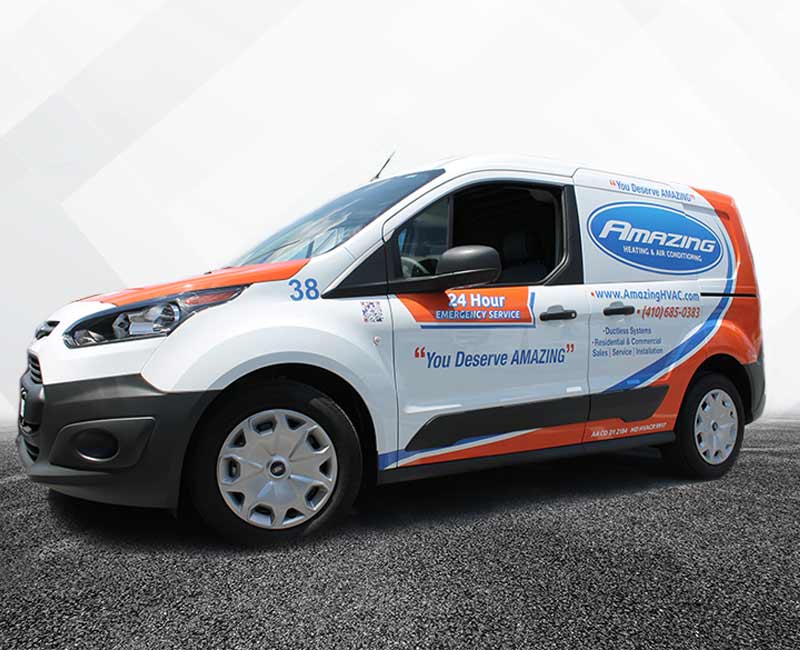 Business van with commercial wrap Business van with commercial wrap