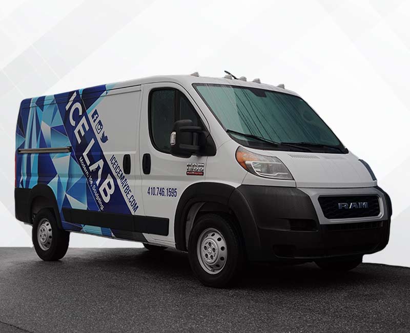 Large van with commercial wraps Large van with commercial wraps