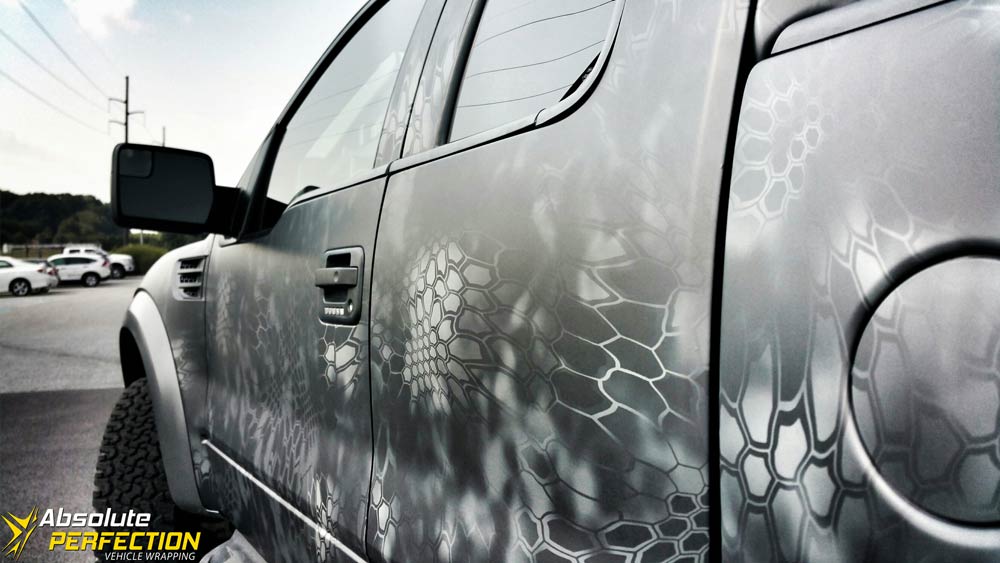 ford raptor matte camo wrap - ap vehicle wrapping