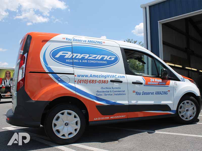 Advertising Wrap Amazing HVAC Service vehicle wrap