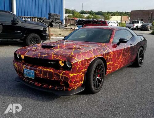 Custom Vehicle Wrap Lava Hellcat
