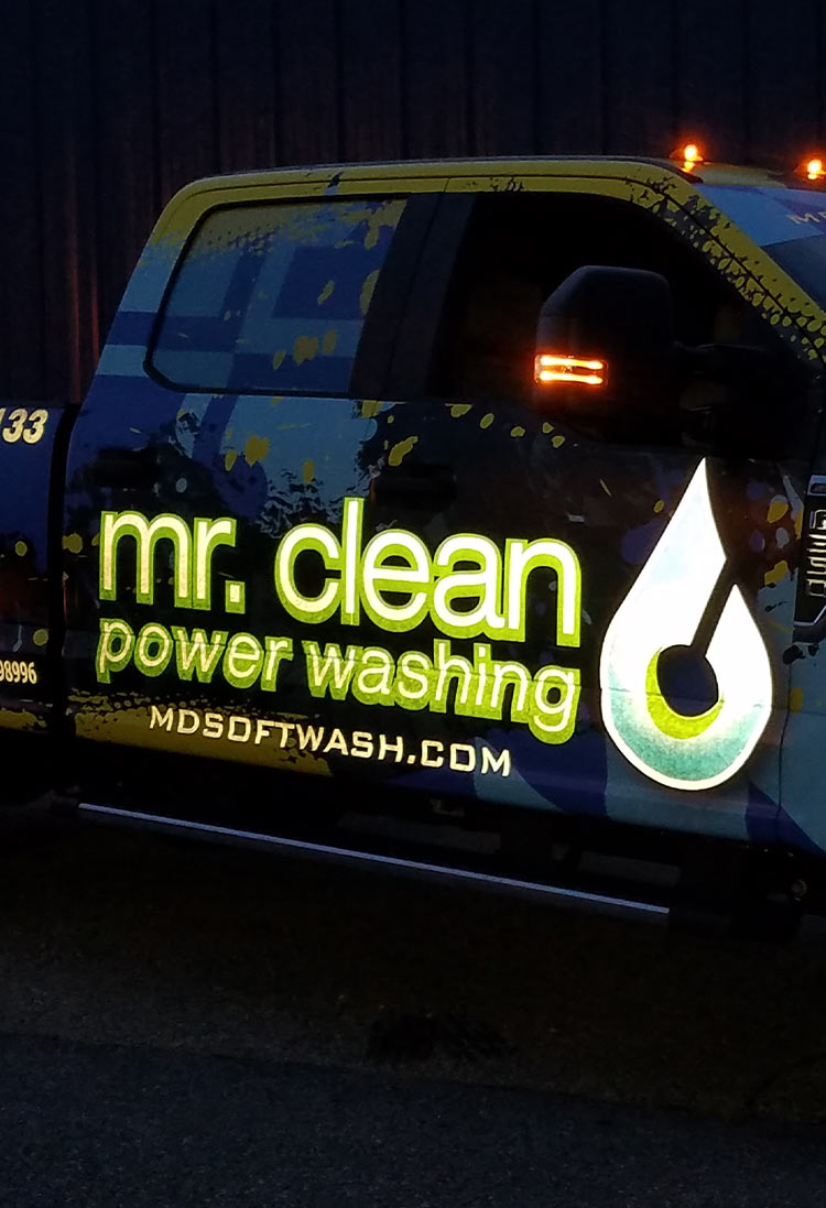 Maryland Reflective Vinyl Graphics Trucks Power-washing