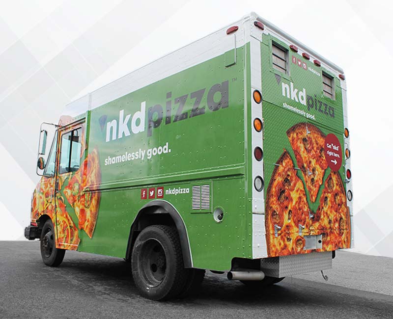 Frederick Maryland advertising pizza food truck wrap