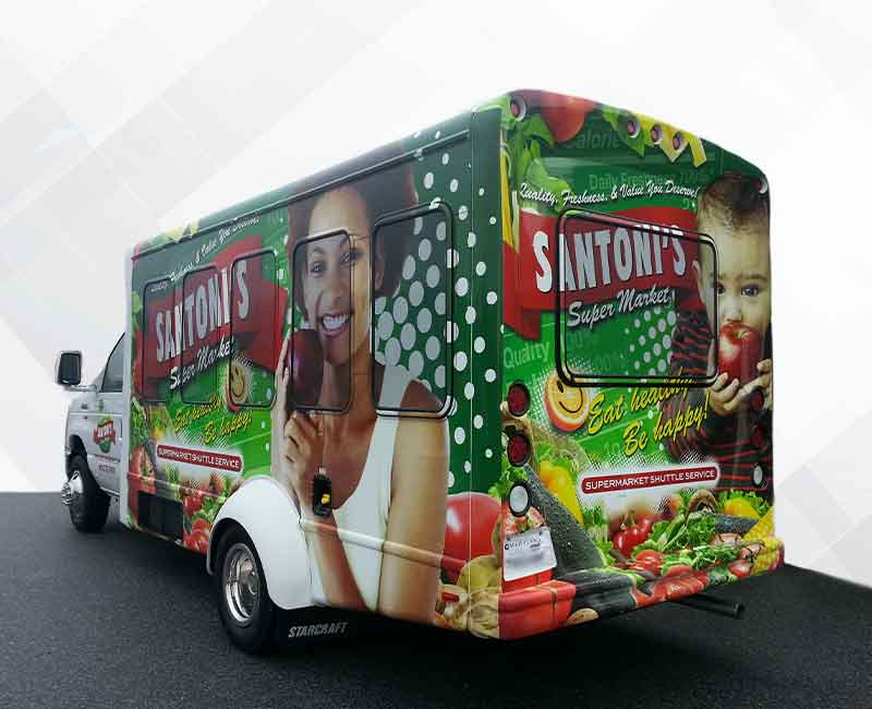 Potomac Maryland advertising food truck bus wrap