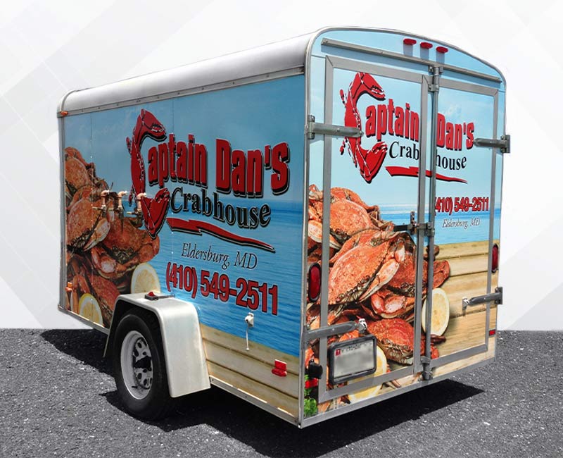 Wilmington North Carolina Large Trailer Advertising Wrap captain dan crabs