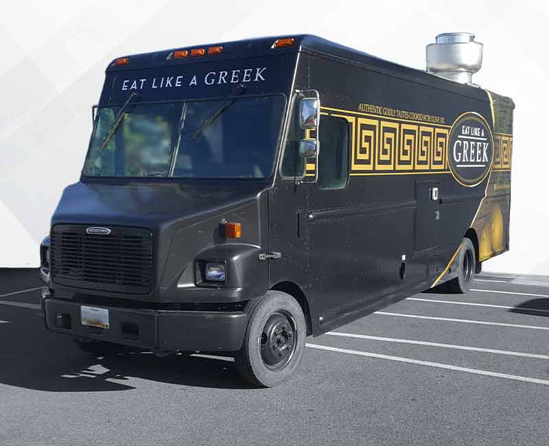 advertising greek food truck wrap
