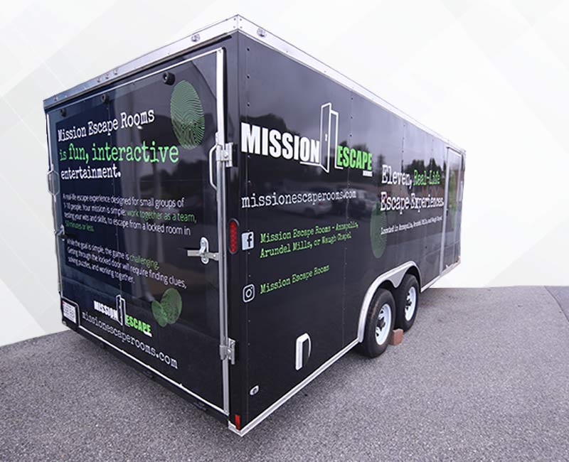 chevy chase maryland Trailer Advertising Wrap Mission Escape Room