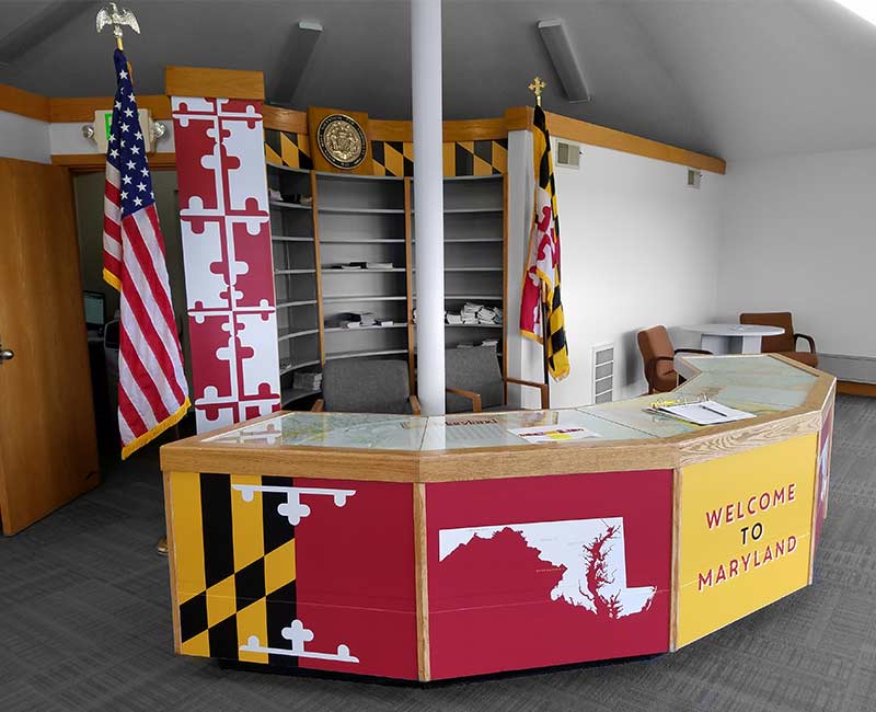 baltimore maryland custom printed uv desk advertisment visitor center