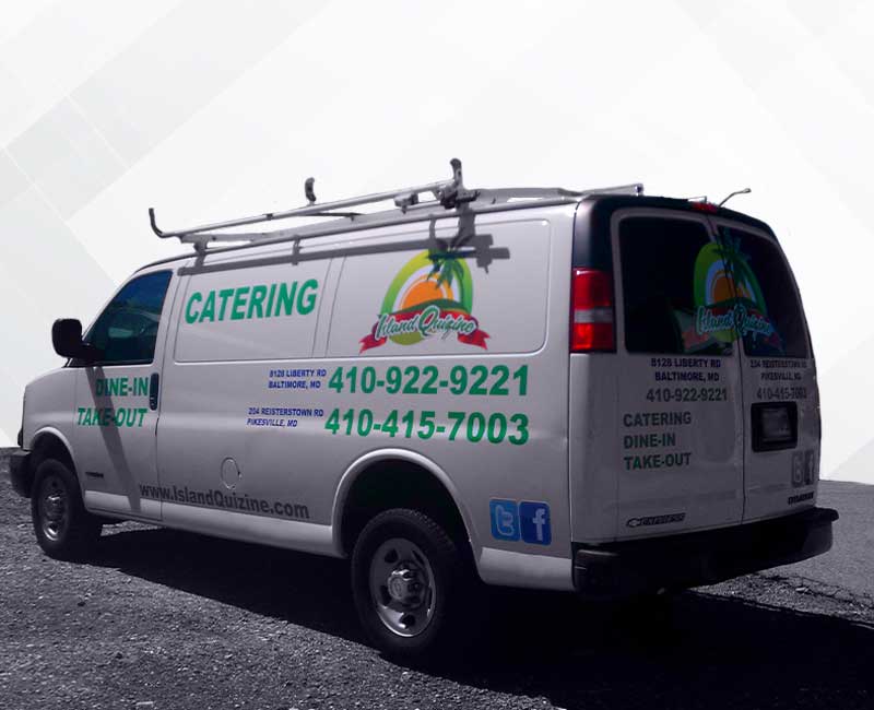 lettering vehicle advertisement express van catering