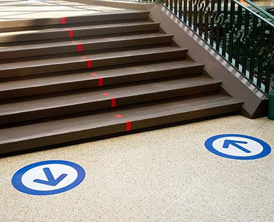 APG directional stair graphics social distancing floor graphics