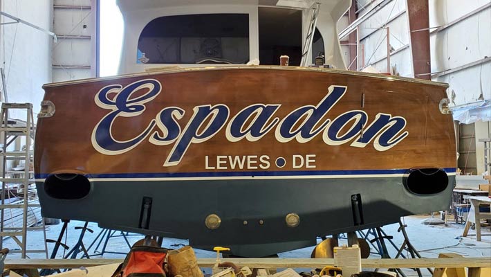 Ocean City, MD boat transom wrap in Ocean City, MD teak transom wraps in Maryland