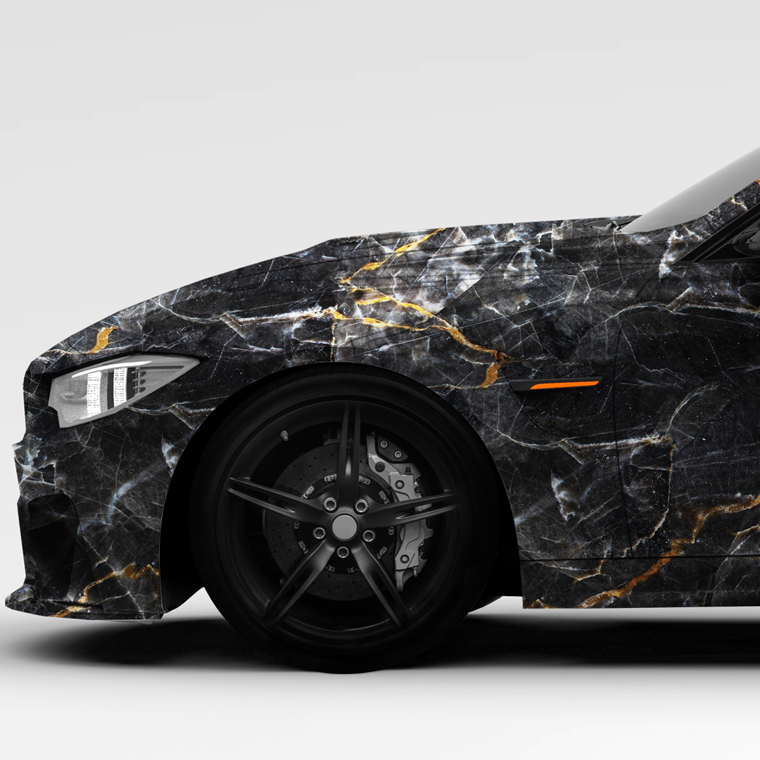 Black Marble Car Wrap Sleek DIY Vinyl Upgrade AP Wraps