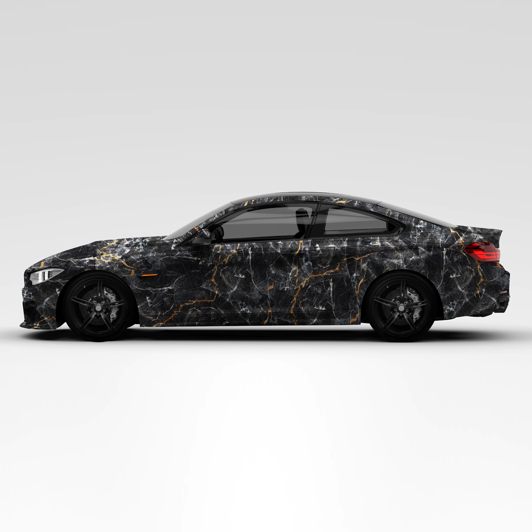 Black Gold Marble Vehicle Wrap