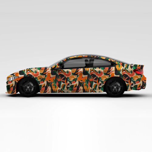 jungle Floral vehicle wrap on car full view