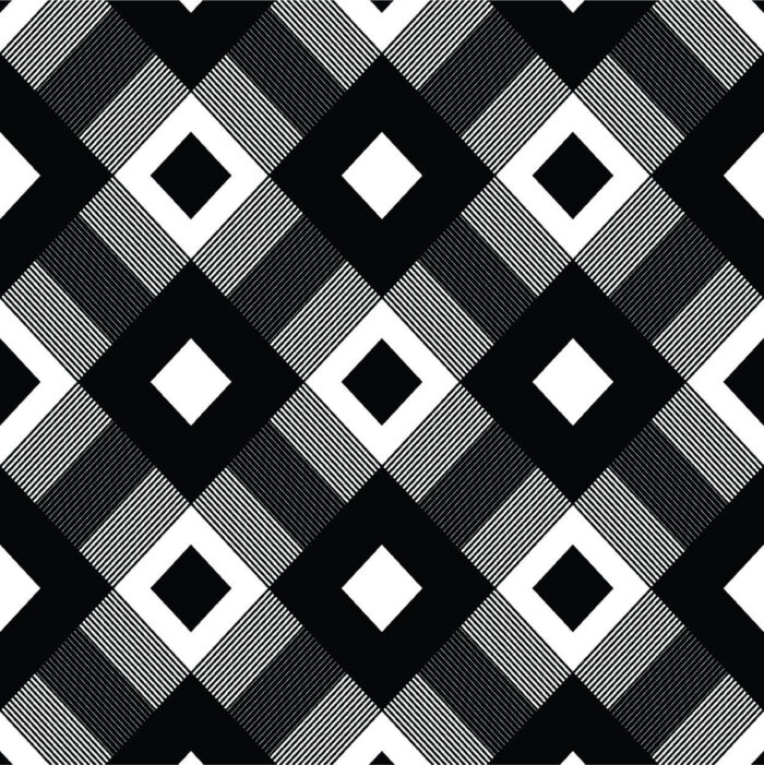 checker square print black and white diamond pattern wallpaper