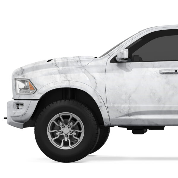 Serene White Marble Vehicle Wrap - Image 5