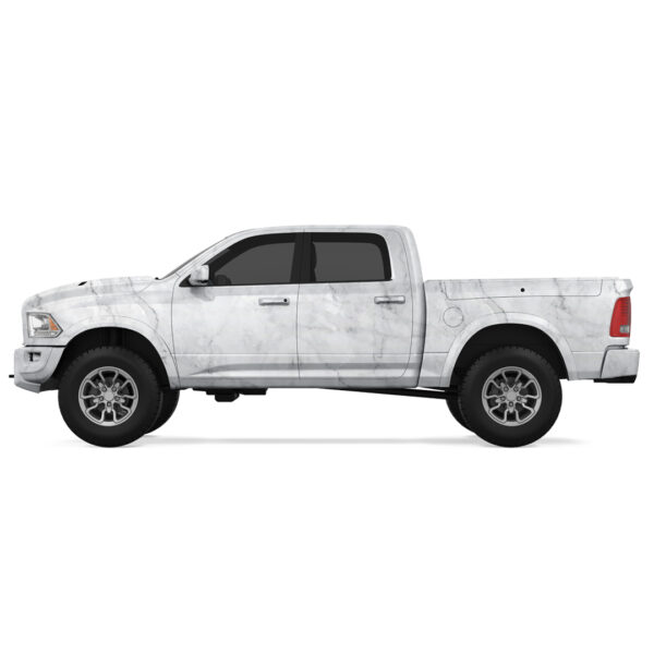 Serene White Marble Vehicle Wrap - Image 4
