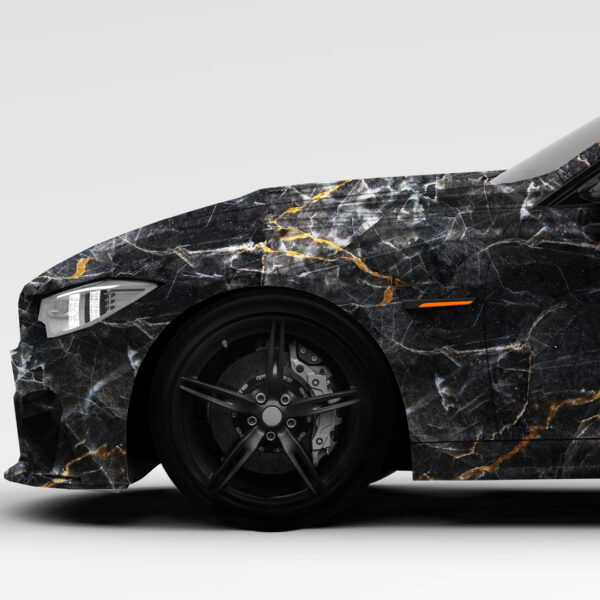 Black Gold Marble Vehicle Wrap - Image 3