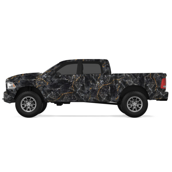 Black Gold Marble Vehicle Wrap - Image 4