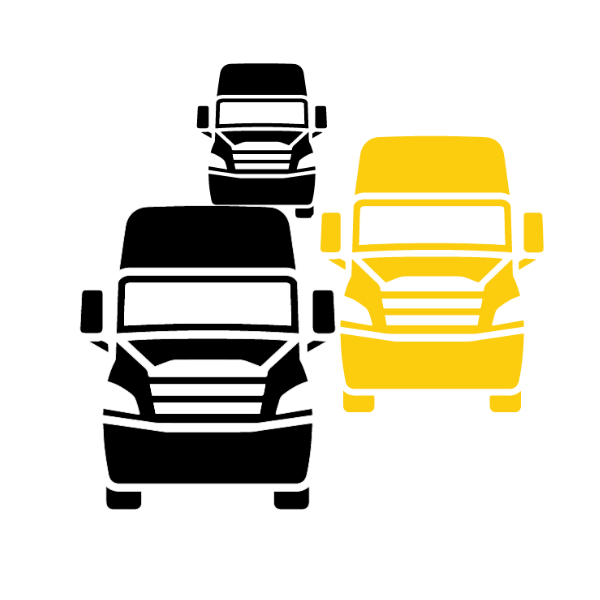 three trucks