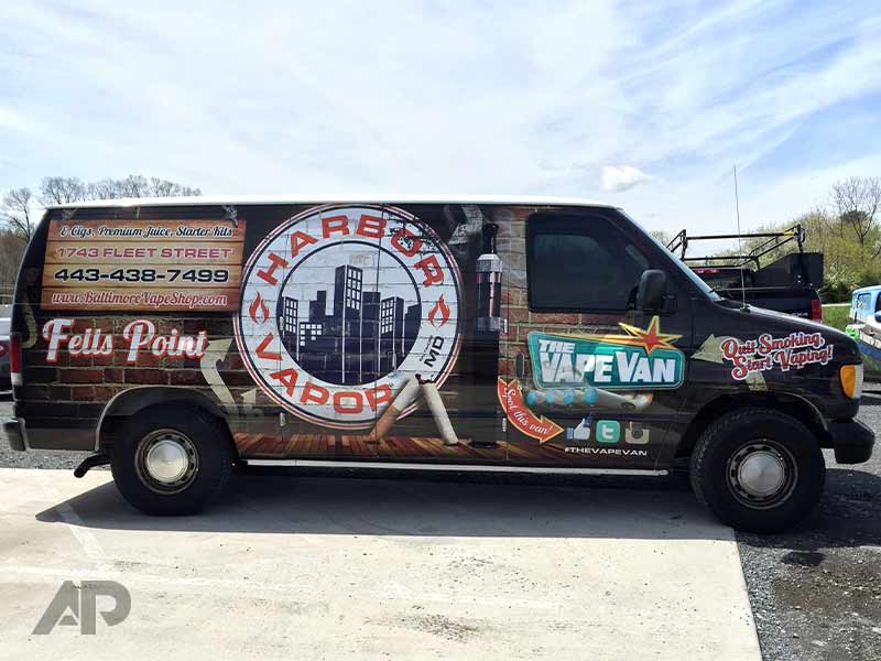 Harbor Vapor vape van wrap by AP Wraps - right side view
