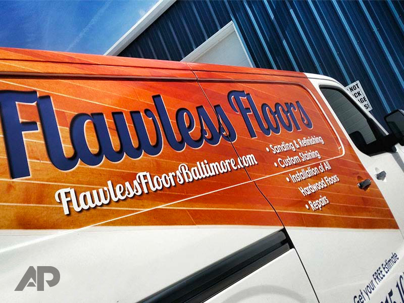 Flawless Floors van wrap in Baltimore by AP Wraps