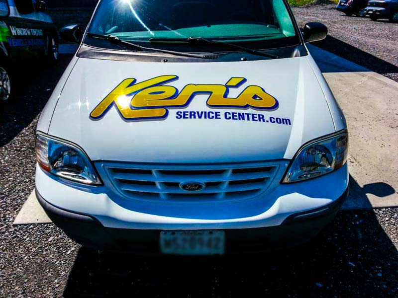 Ken’s Service Center Vehicle Wrap Front by AP Wraps
