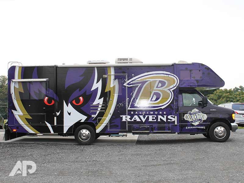 Ravens RV custom wrap by AP Wraps