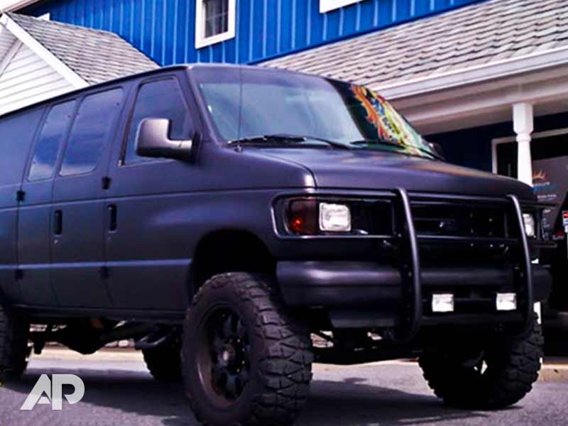 Matte Black Express Van Wrap by AP Wraps Matte Black Express Van Custom Wrap by AP Wraps