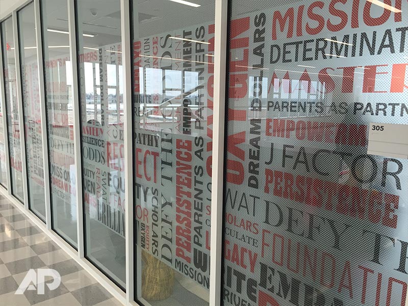 Achievement Prep perforated window film