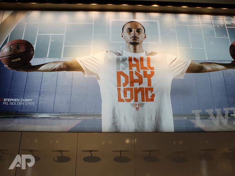 Under Armour wall mural featuring Stephen Curry Baltimore Maryland