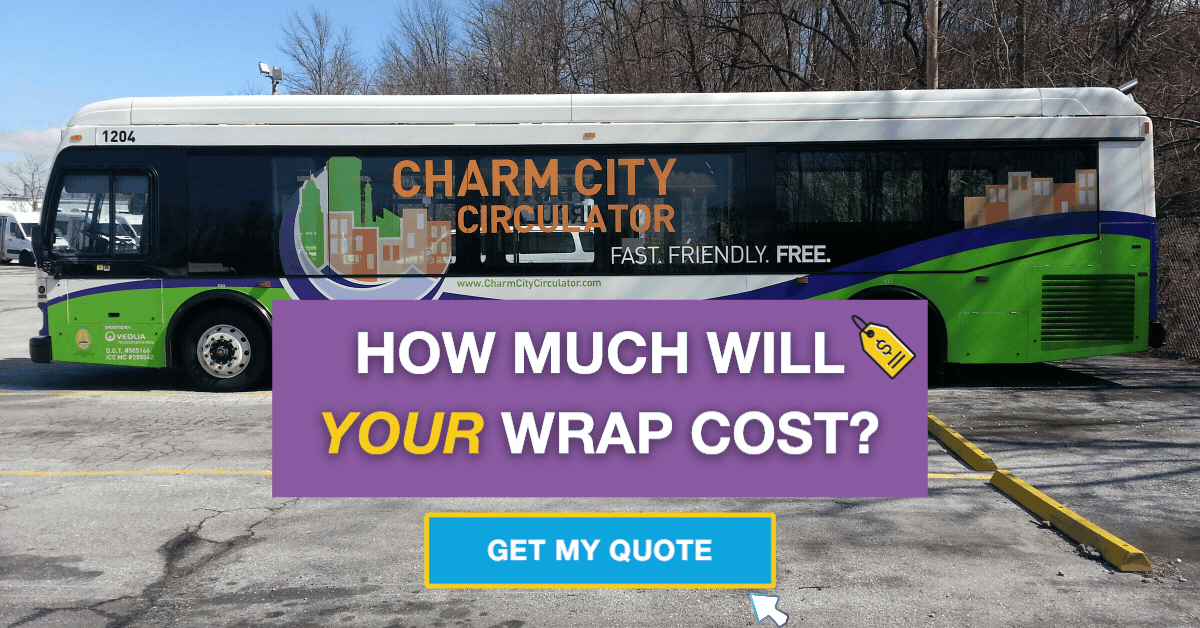 Call-to-action image inviting users to get a custom bus wrap quote and estimate for transit advertising projects