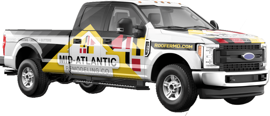 Mid-Atlantic Remodeling Co. truck featuring custom vinyl vehicle advertising wrap
