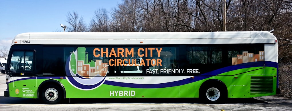 Charm City Circulator bus wrap in Baltimore by AP Wraps