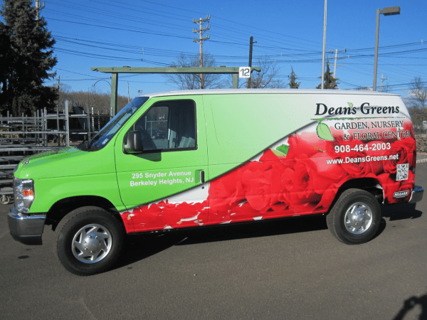 Deans Greens branded fleet van vinyl wrap