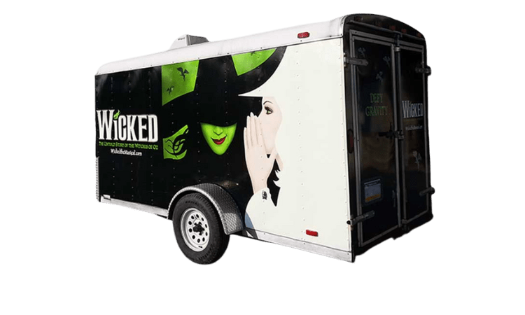Custom Wicked Trailer Wrap Installation Custom Wicked trailer wrap fully installed on a vehicle