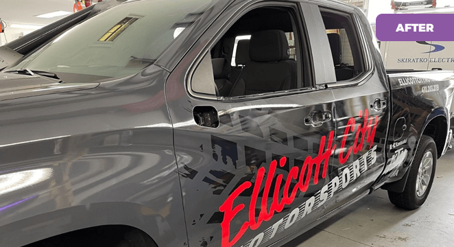 After AP Wraps Fleet Vehicle Wrap Fleet vehicle after AP Wraps custom wrap installation