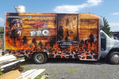 Custom graphic design for food truck wrap signage