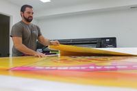 Food truck wrap signage with a custom vinyl design for mobile food business branding