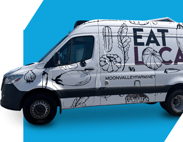 Moon Valley Farm testimonial – Eat Local van wrap design by AP Wraps