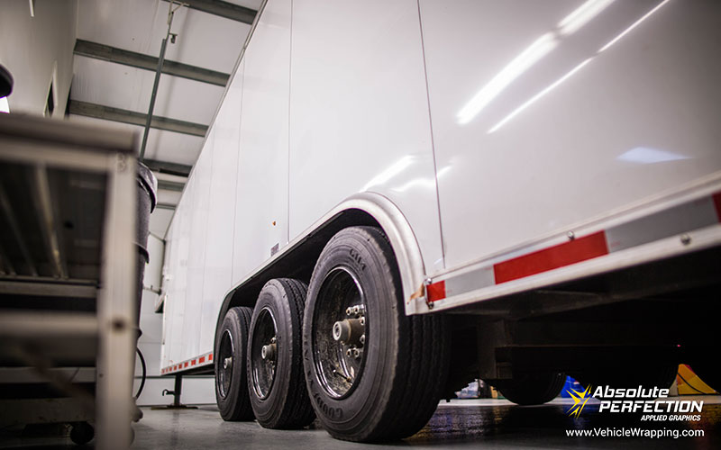 NASA trailer wrap before installation Baltimore Maryland