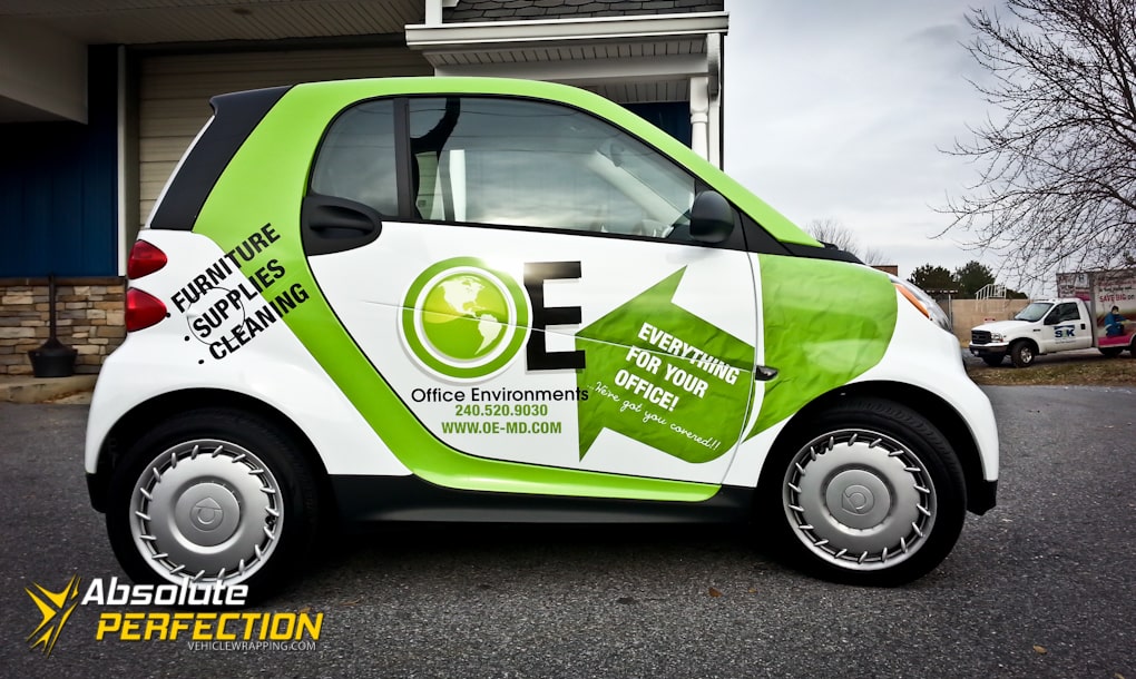 Office cleaning company car wrap in Maryland