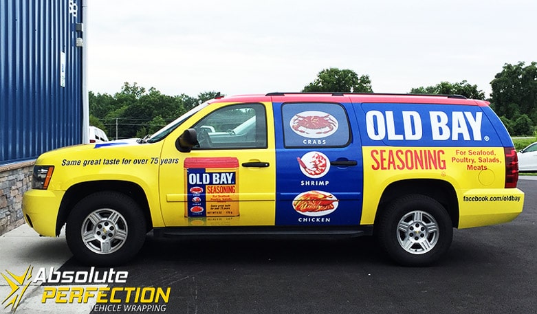 Old Bay Seasoning vehicle wrap in Maryland by Absolute Perfection