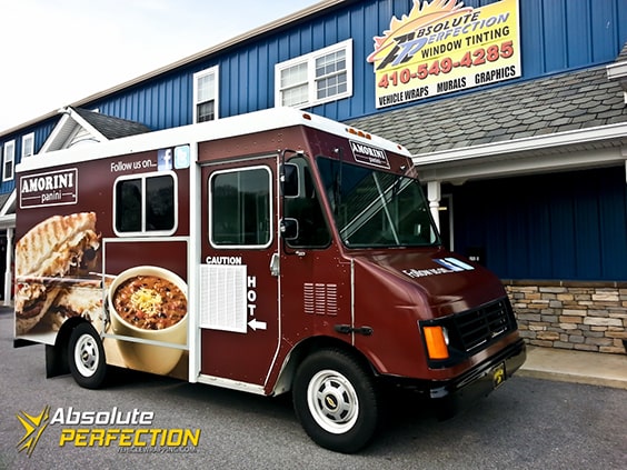 Creative food truck wrap as outdoor advertising