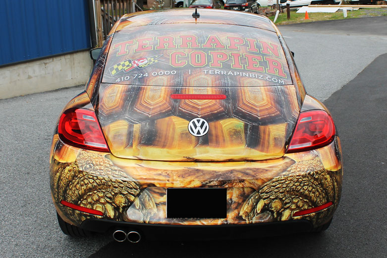 Terrapin Copier car back wrap Maryland