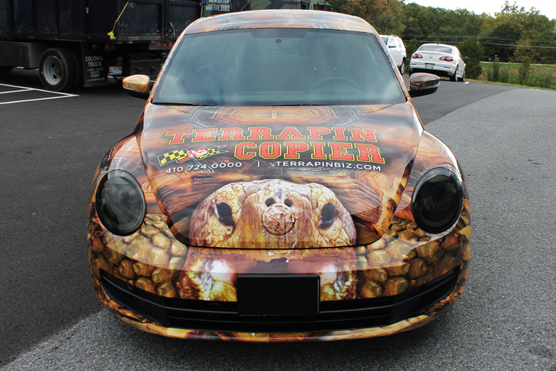 Terrapin Copier car front wrap Maryland