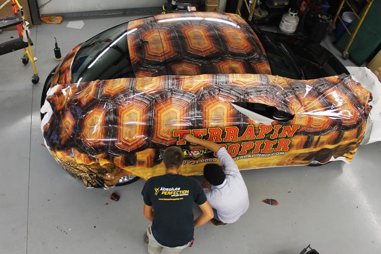 Terrapin Copier car wrap installation Maryland