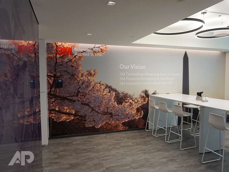 3M wall mural installed by AP Wraps - creative office mural at 3M headquarters