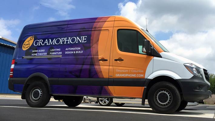 Vehicle wrap showing minor gaps around door edges