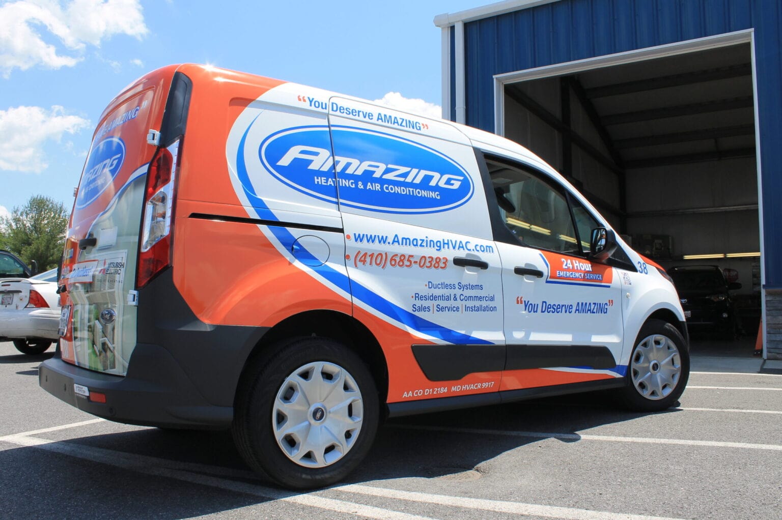 Amazing Heating and Air Conditioning truck wrap with professional HVAC branding